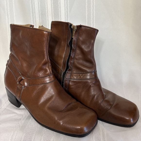 vintage 60-70? mens shoes 9.5 men Made In Spain Style 151 Size 9.5 Brown W/ Box
